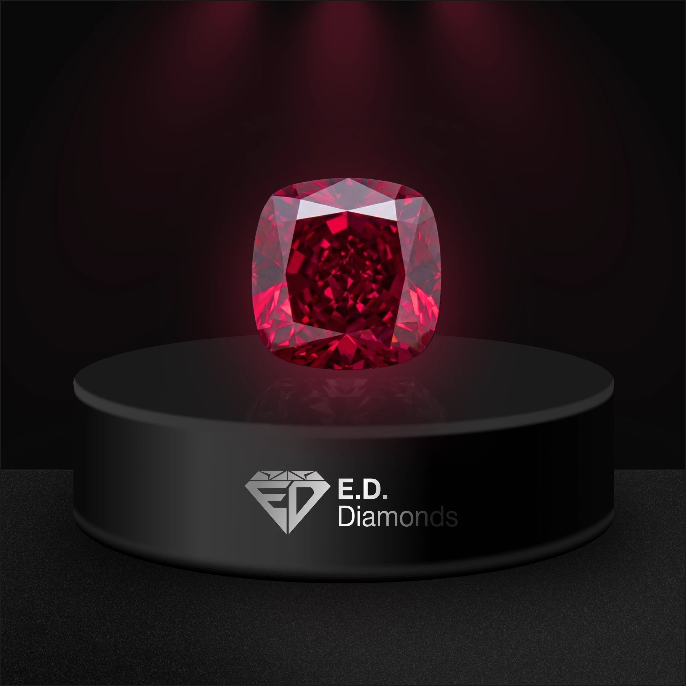 Purplish Red Square Radiant Diamond