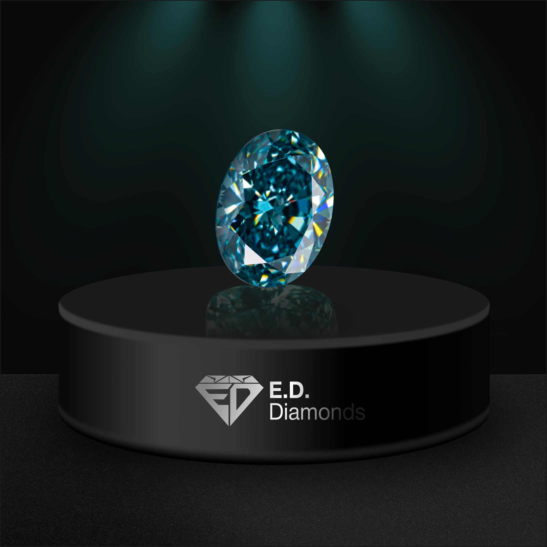 Fancy Vivid Blue-Green Cushion Modified Brilliant Diamond